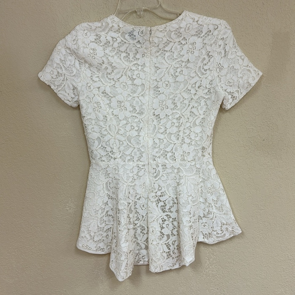 SB by SACHIN & BABI white lace peplum high low top size M - Picture 6 of 6